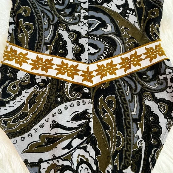 Like New! ✵☽Free People☾✵ Vintage V-Neck Black Gray VNTG Army Bodysuit | Small - Picture 8 of 13